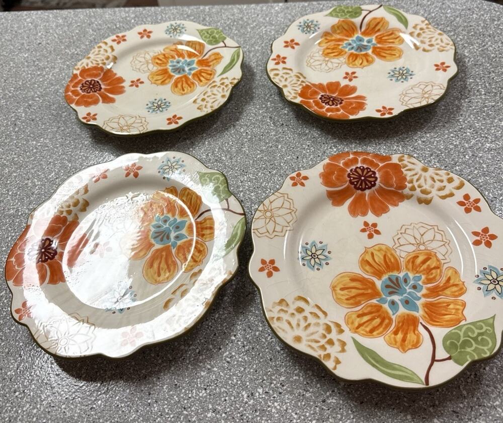 4 Lavable au Lave Vaisselle Decorative Salad Plates, #32